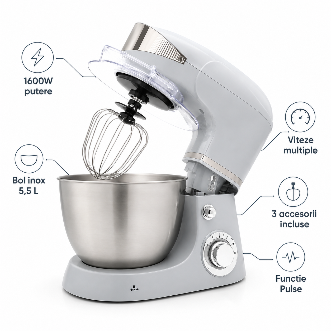 Robot de bucatarie multifunctional Royalty Line 1600W