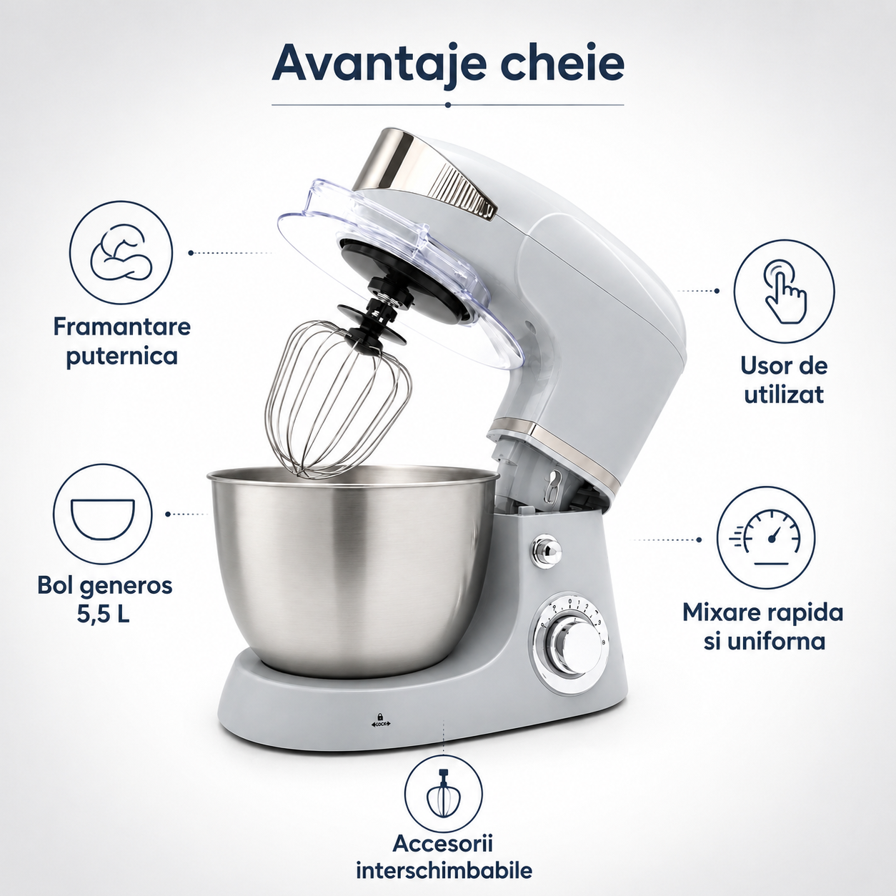 Robot de bucatarie multifunctional Royalty Line 1600W