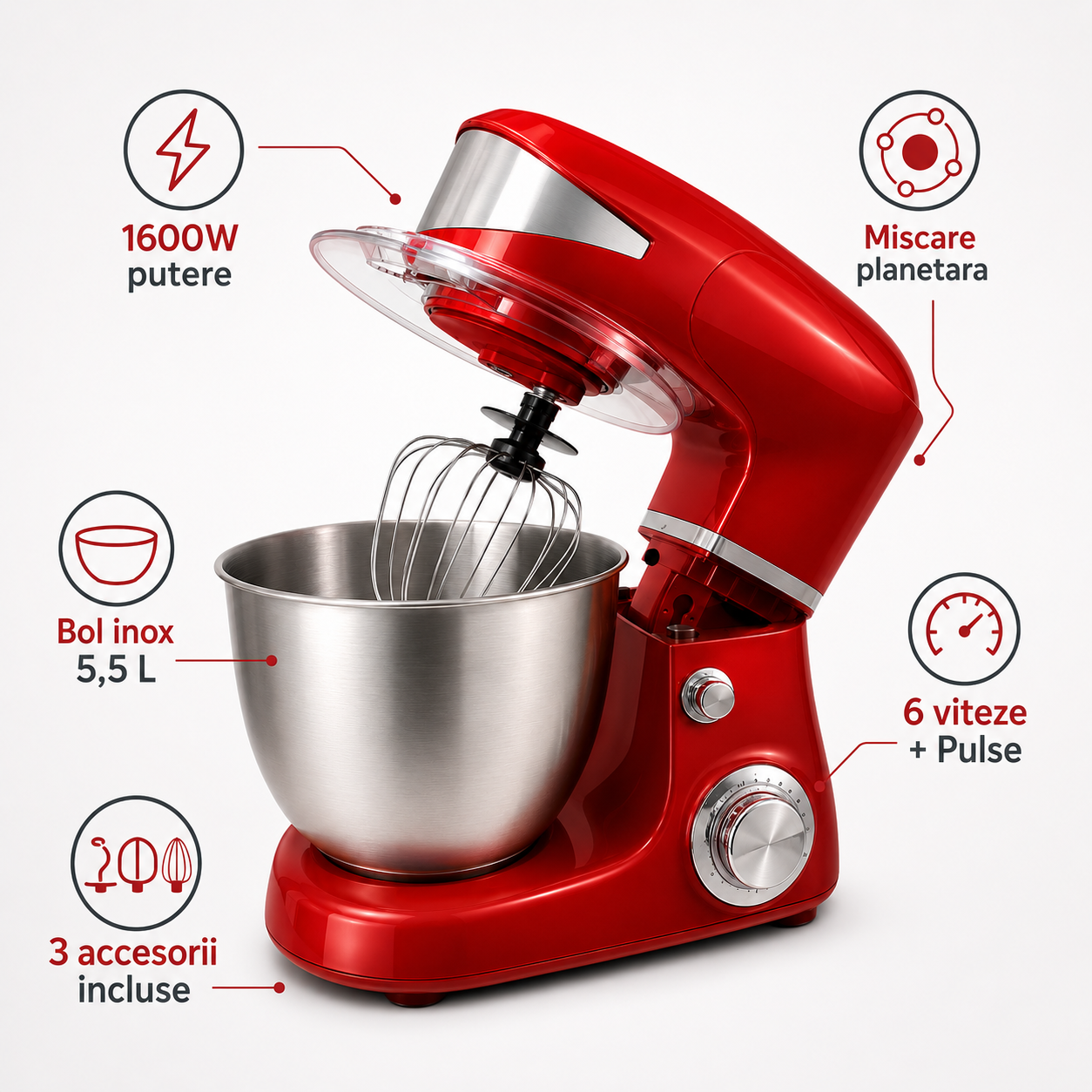 Robot de bucatarie multifunctional Royalty Line, 1600W