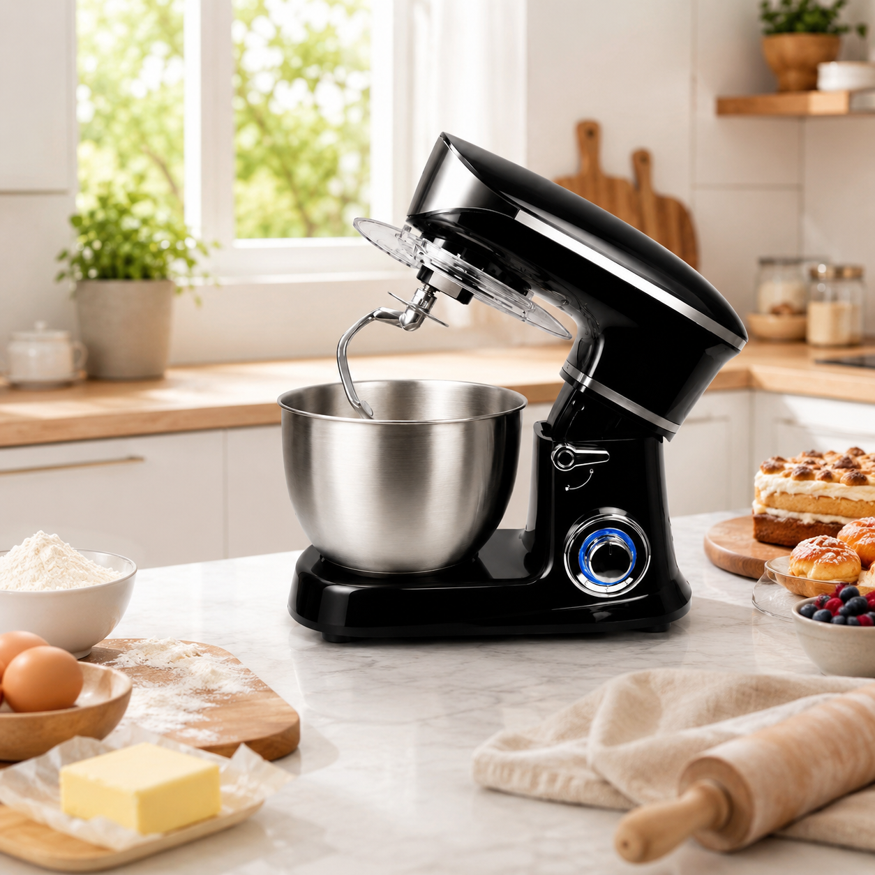 Royalty Line - Black Robot de Cuisine 1900W, Bol 6,5L, Inox