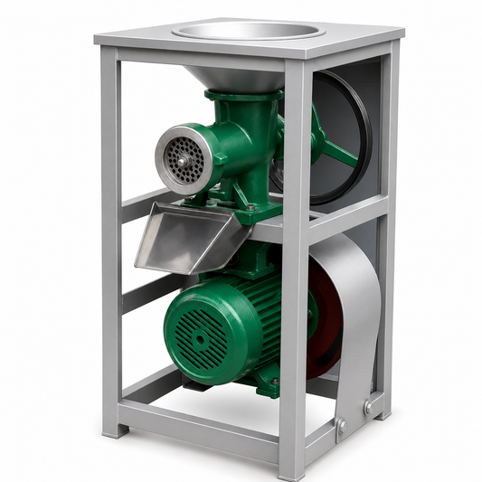 Masina de tocat carne cu palnie mare Nr.32 verde, motor 1500 W, 1400 rpm, 3 kg/min