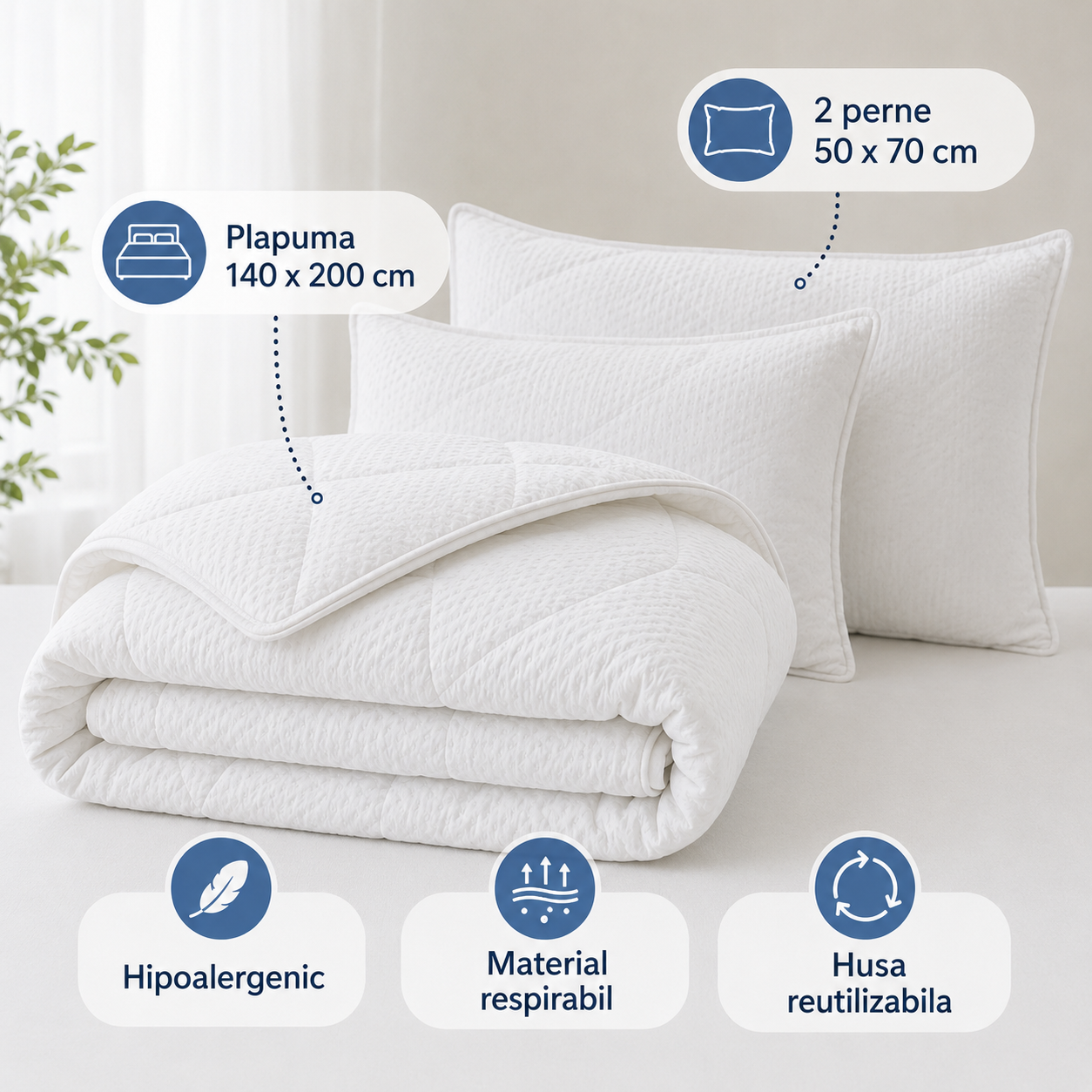 Set Pilota Clima Smart – Plapuma si doua perne pentru un confort inteligent