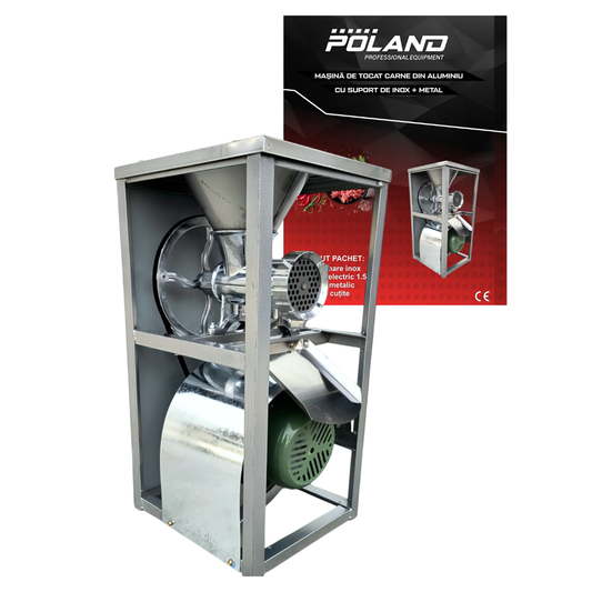 Masina Tocat Carne Poland 1.5 KW din Aluminiu cu Suport Inox