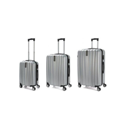 Set 3 valize trolere Royalty Line / volum 40, 63, 95 l / ABS / argintiu