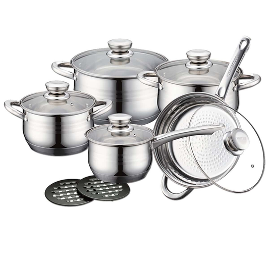 Set oale complect 12 piese din inox cu capac Haus Lux