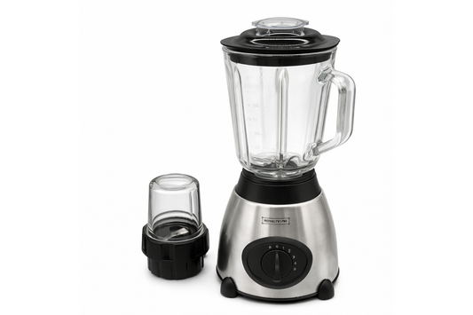Blender 500W cu Bol Sticla 1.5L si Rasnita Cafea, 5 Viteze + Pulse